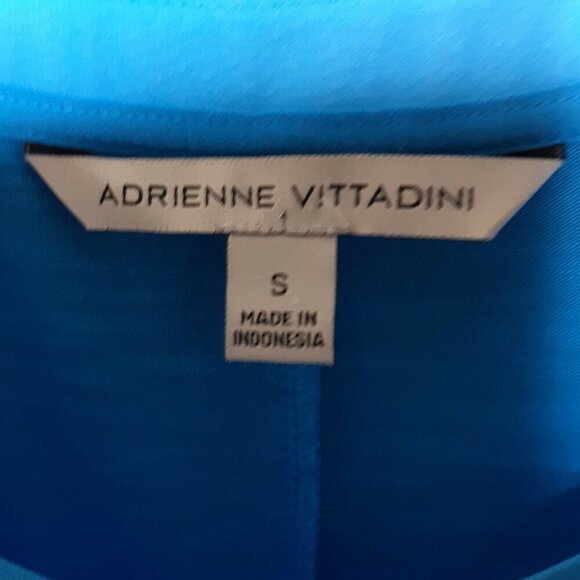 Adrienne Vittadini Women’s Blue Sleeveless Top With Sheer Trim Small. - Picture 4 of 6